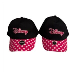 Disney Minnie  Mommy & Me Adult and Child 2-7yr Adjustable Baseball Cap Set‎ NEW